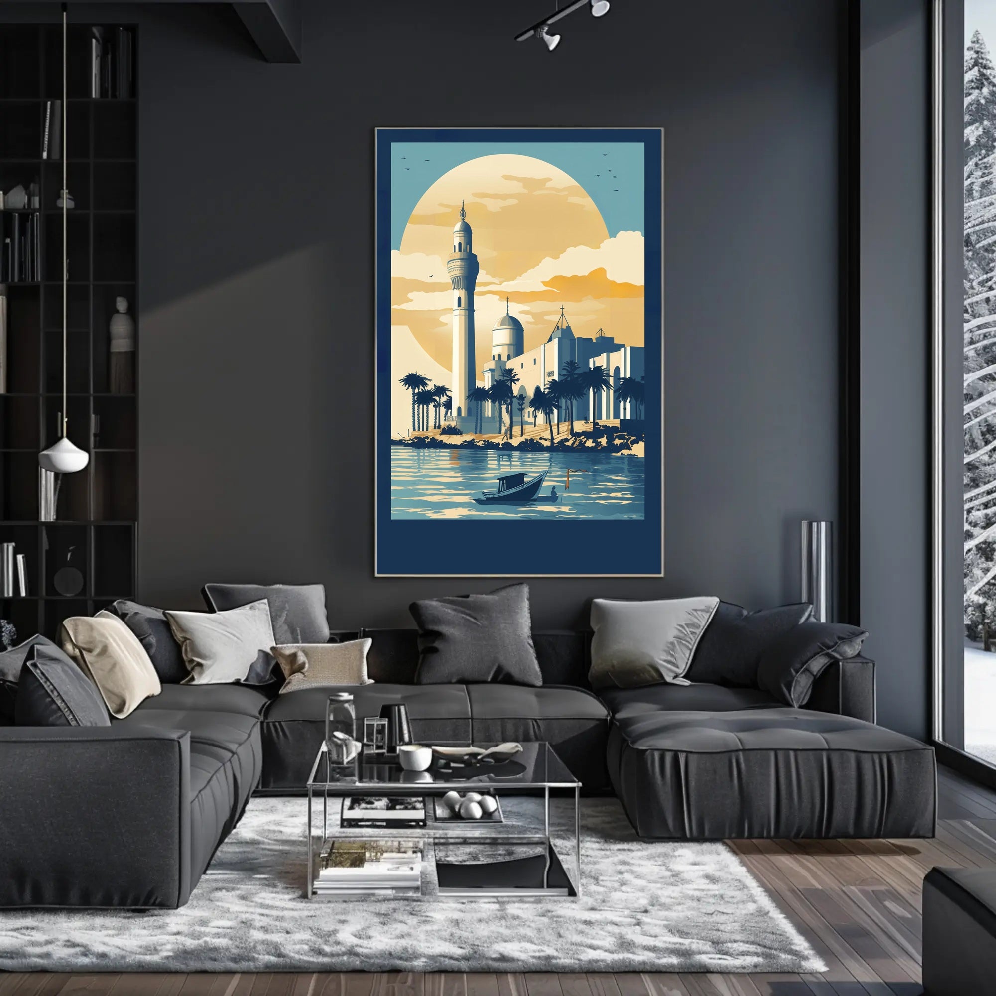 Tranquil Waters and Timeless Architecture Poster