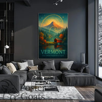 Vermont Autumn Surrealism Travel Poster