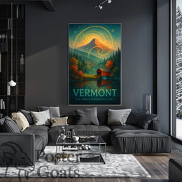 Vermont Autumn Surrealism Travel Poster