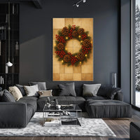 Festive Holiday Wreath Poster