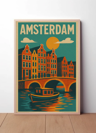 Amsterdam's Charm Captured in Vintage Travel Poster