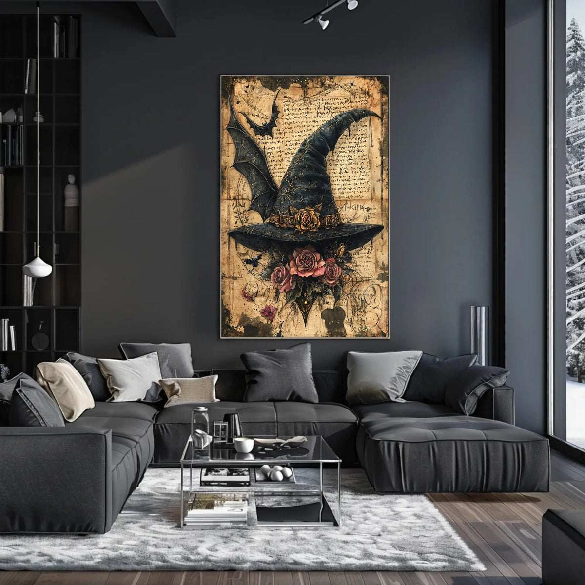 Mystical Witch's Hat with Roses Artistic Pop Culture Poster
