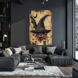 Mystical Witch's Hat with Roses Artistic Pop Culture Poster
