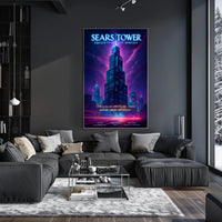 Chicago Skyline Lightning Storm Art: Urban or Cityscape Poster PosterGoat