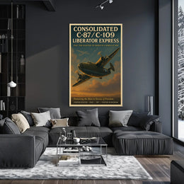 Vintage WWII Liberator Express Aviation Art Poster