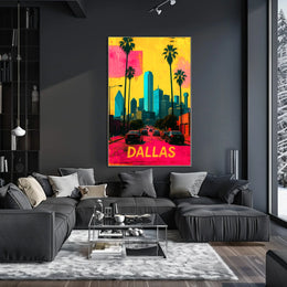 Vibrant Dallas Skyline Poster