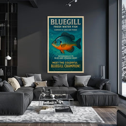Bluegill Fish Vintage Illustration - Animal Poster