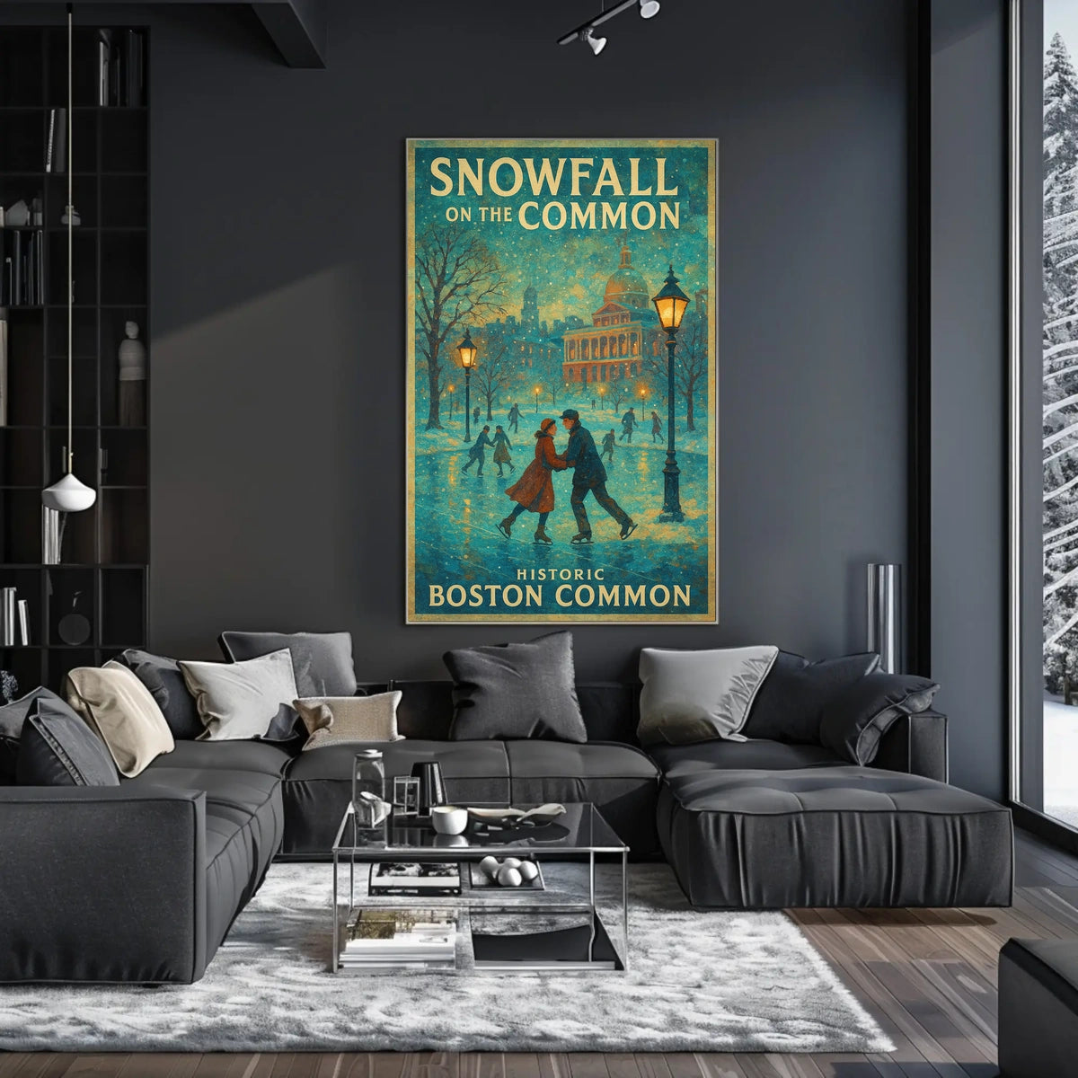 Snowfall on the Common Poster