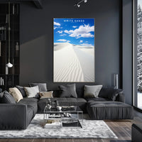 White Sands Travel Poster Minimalist Desert Print
