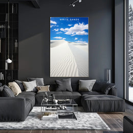 White Sands Travel Poster Minimalist Desert Print