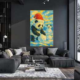 Festive Panda in Winter Wonderland Poster