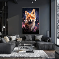 Enchanting Fox in Floral Fantasy Art Poster