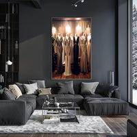 Elegant Evening Gowns Display Poster