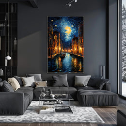 Moonlit Venetian Canal Poster