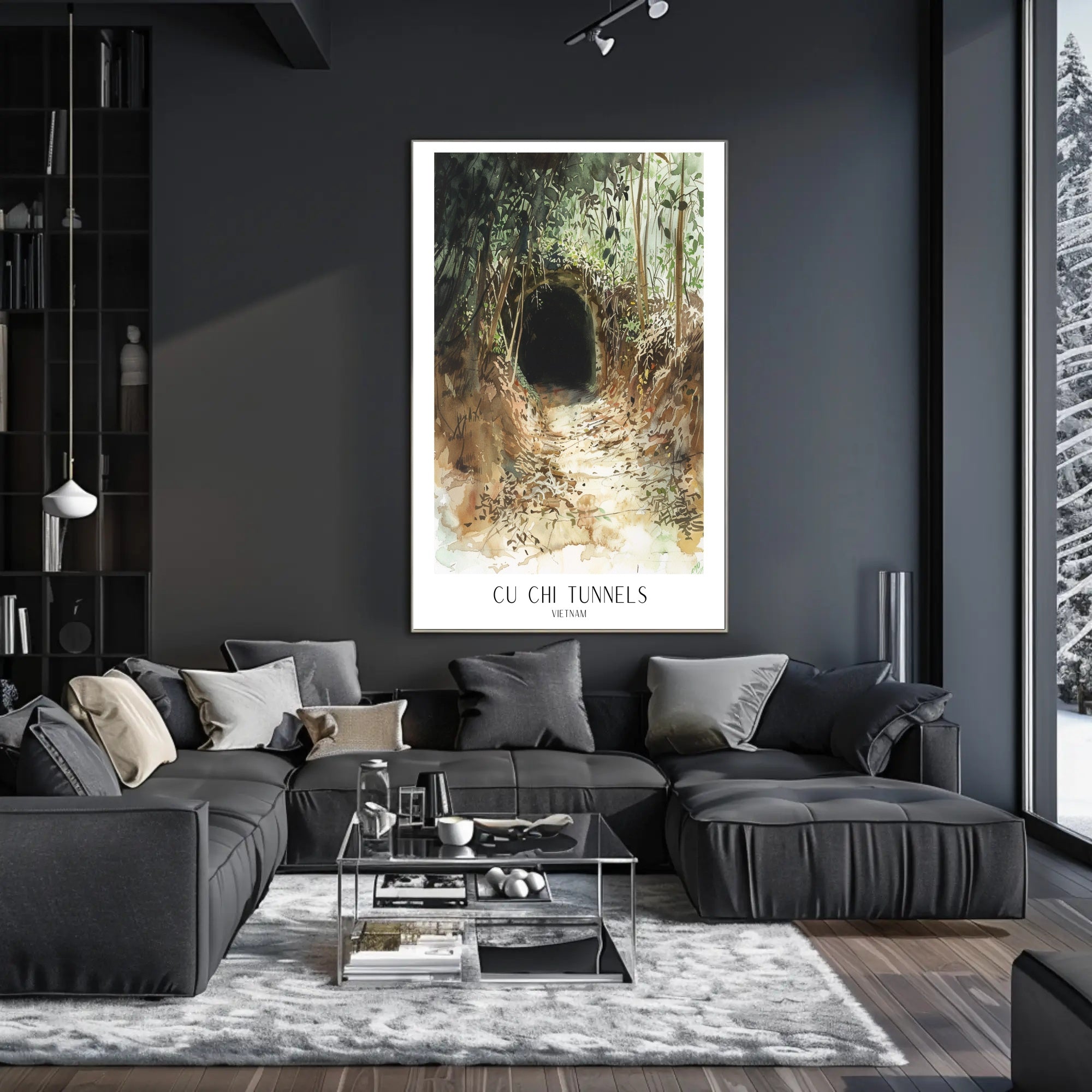 Cu Chi Tunnels Watercolor Travel Poster PosterGoat