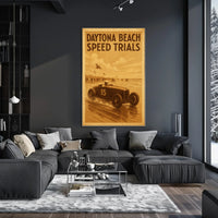 Vintage Car Race Daytona Beach Speed Excitement Poster