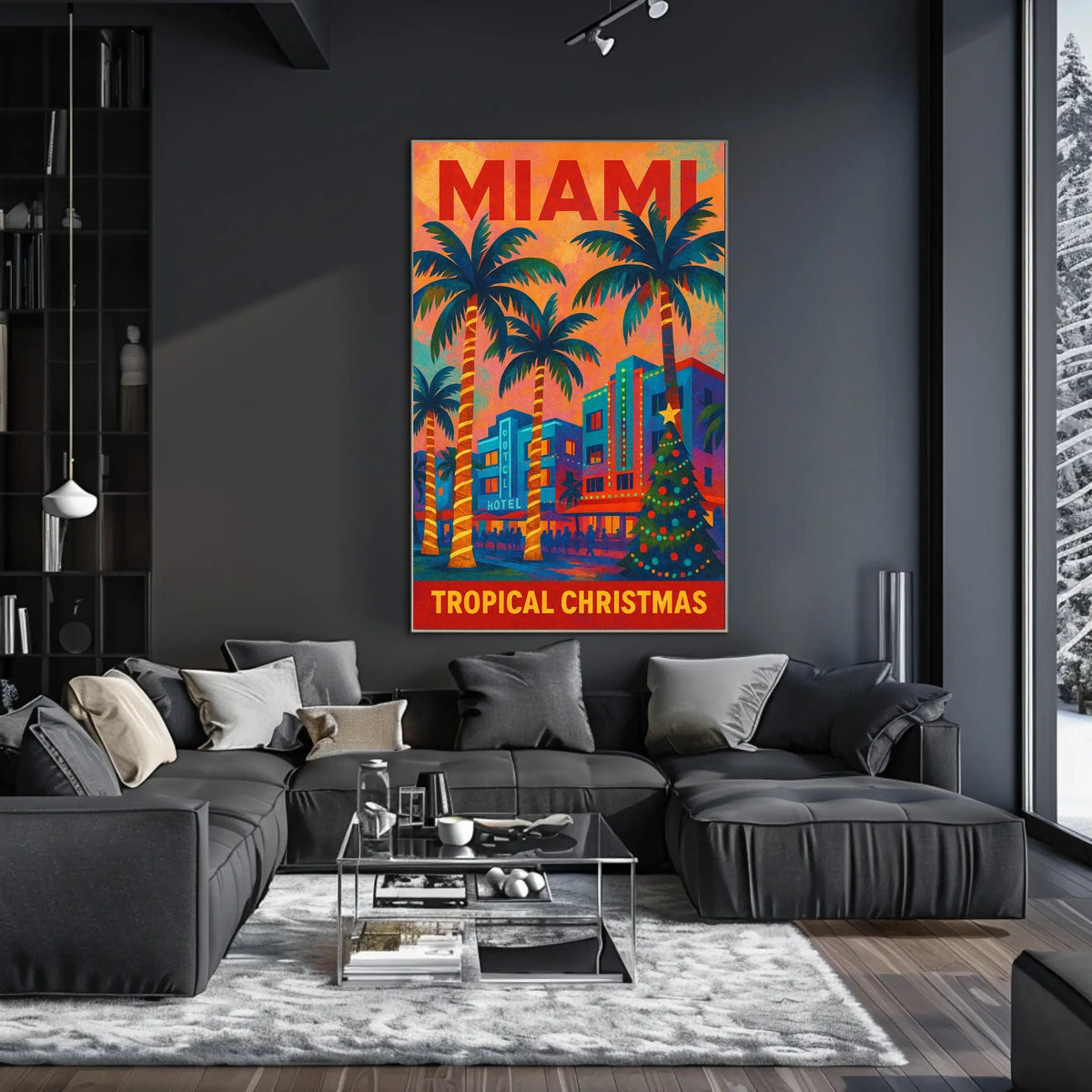 Miami Tropical Christmas Poster