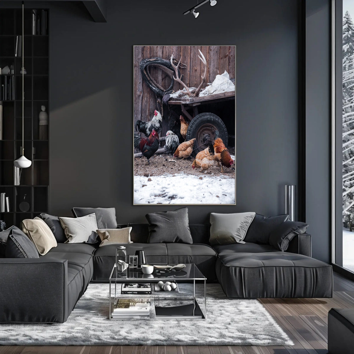 Rustic Farmyard Scene Poster