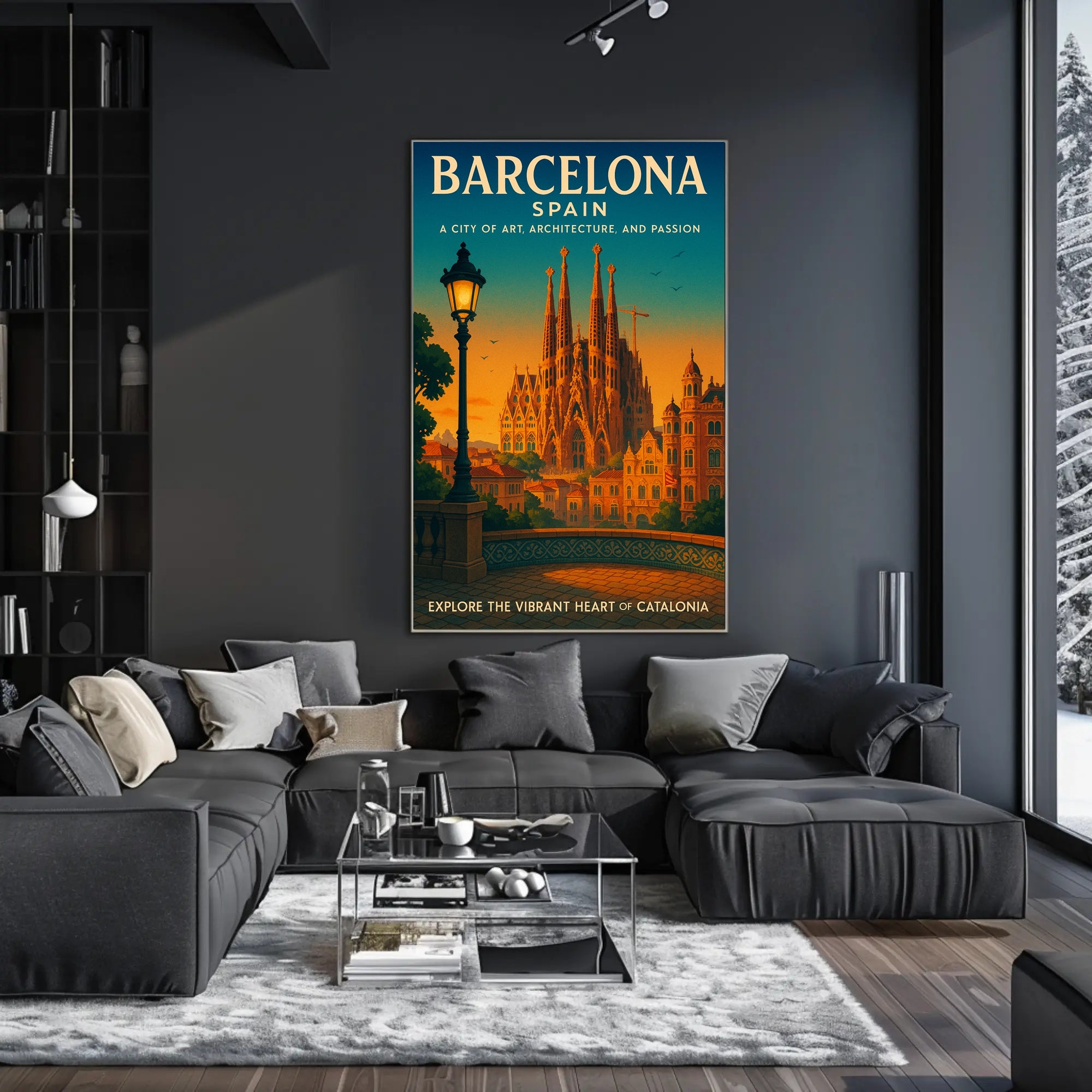 Barcelona Travel Poster Modern Art And Architecture