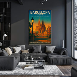 Barcelona Travel Poster Modern Art And Architecture