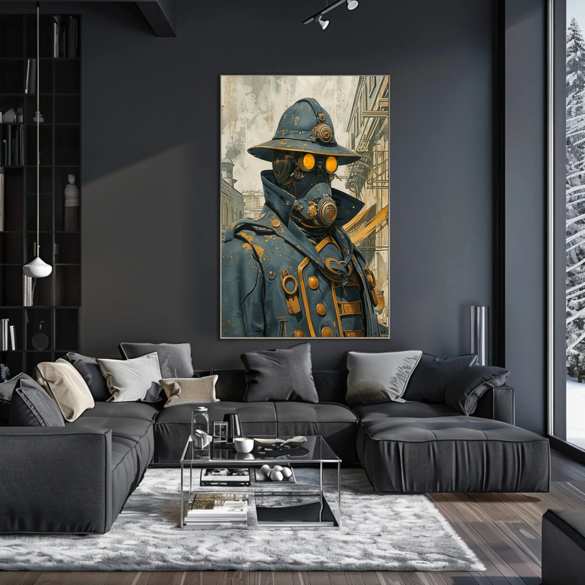 Steampunk Sentinel Art Print Poster for Home Decor and Adventure Lovers PosterGoat