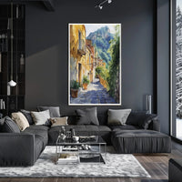 Serene Italian Village Scene Poster PosterGoat