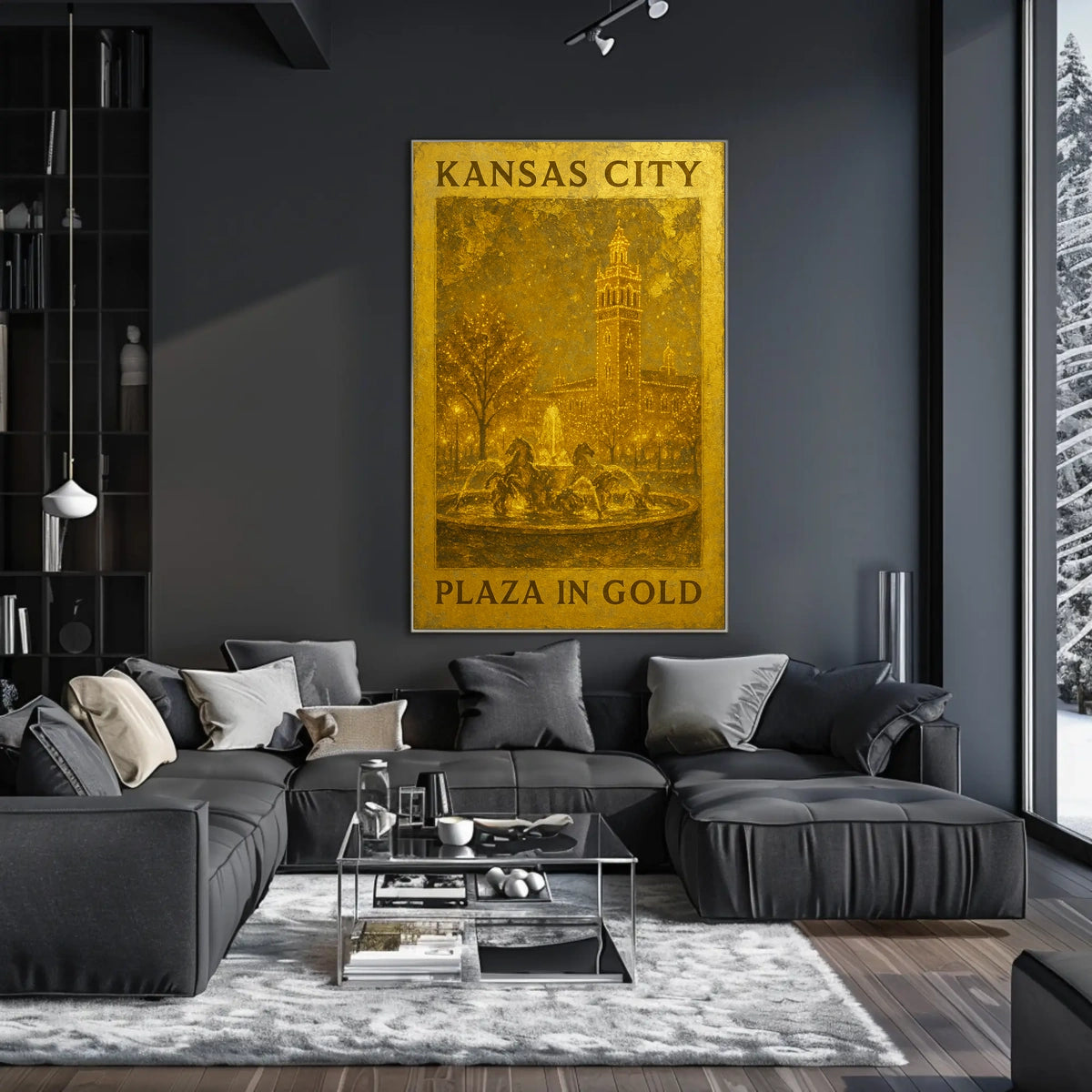 Kansas City Plaza In Gold Poster