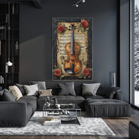 Vintage Violin and Roses Cultural or Heritage Poster