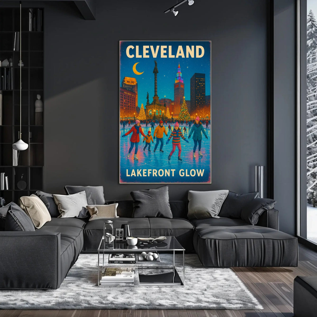 Cleveland Lakefront Glow Poster