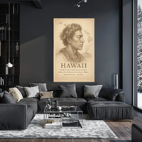 The poster centers around Hawaii, emphasizing its unique status as the only U.S. Travel Poster