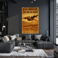 B-24 Liberator Vintage Art WWII Poster