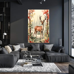Majestic Deer In Autumn Forest Poster