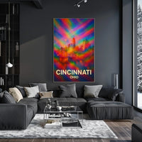 Vibrant Cincinnati Pop Art Wanderlust Poster