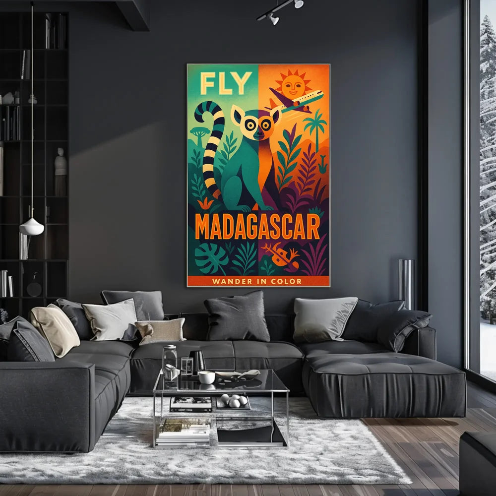 Fly Madagascar Wander in Color Travel Poster PosterGoat