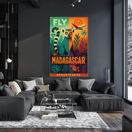 Fly Madagascar Wander in Color Travel Poster PosterGoat