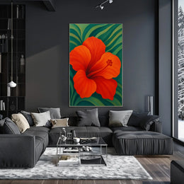 Tropical Hibiscus Flower Poster: Bold Modern Art