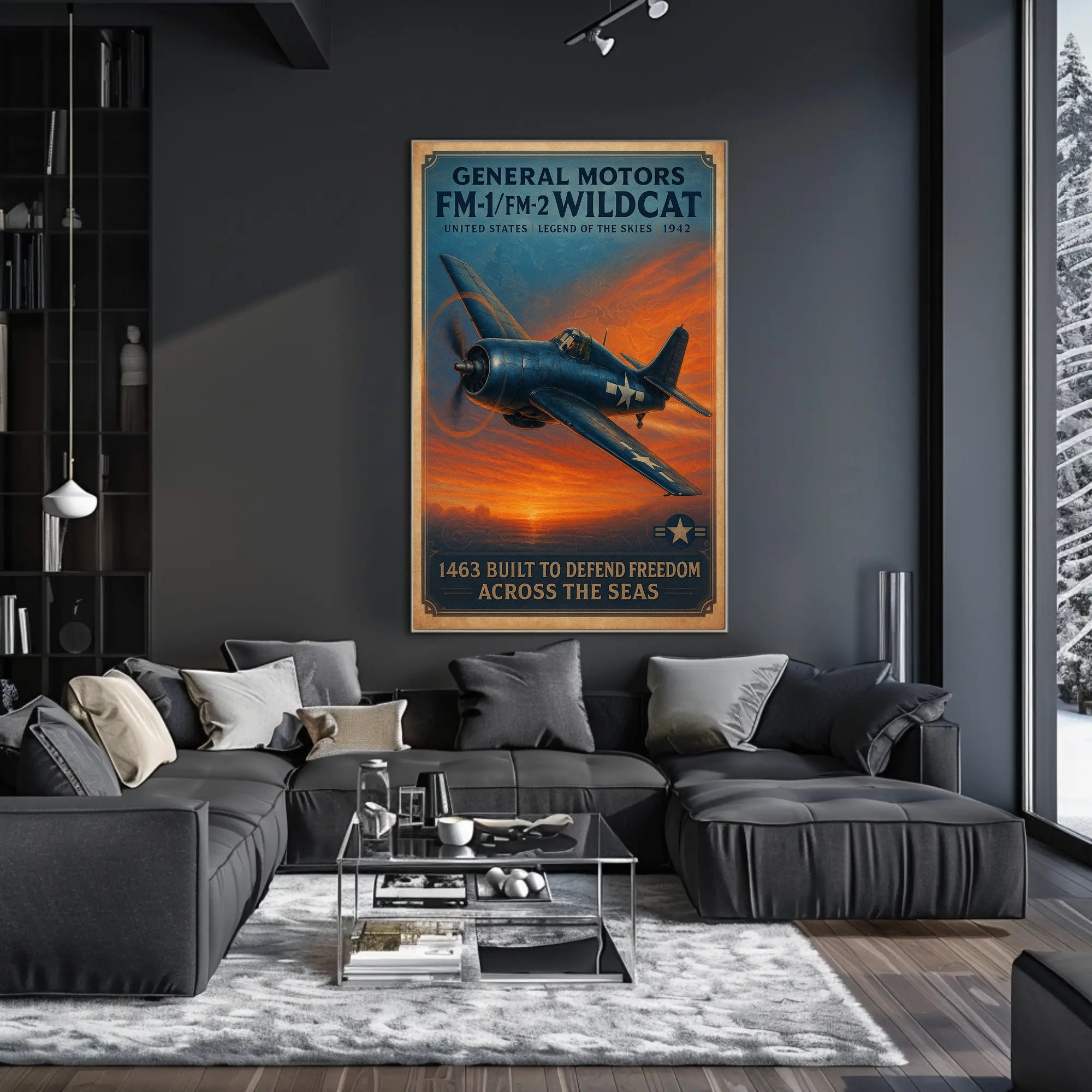 Wildcat FM1 FM2 Aviation Poster Vintage Plane Print