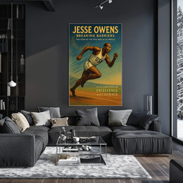Breaking Barriers: Vintage Olympic Athlete Poster