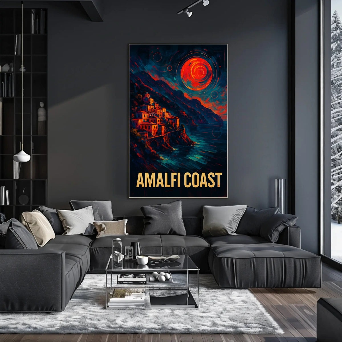 Amalfi Coast A Vibrant Landscape Poster Wall Art Decor
