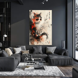 Whimsical Calico Cat Poster