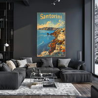 Santorini Escape: Aegean Serenity with Sailboats Poster