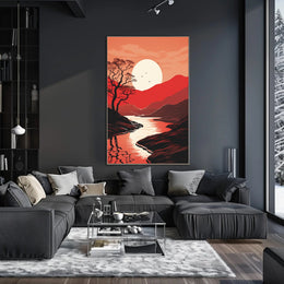 Tranquil Sunset Landscape Poster