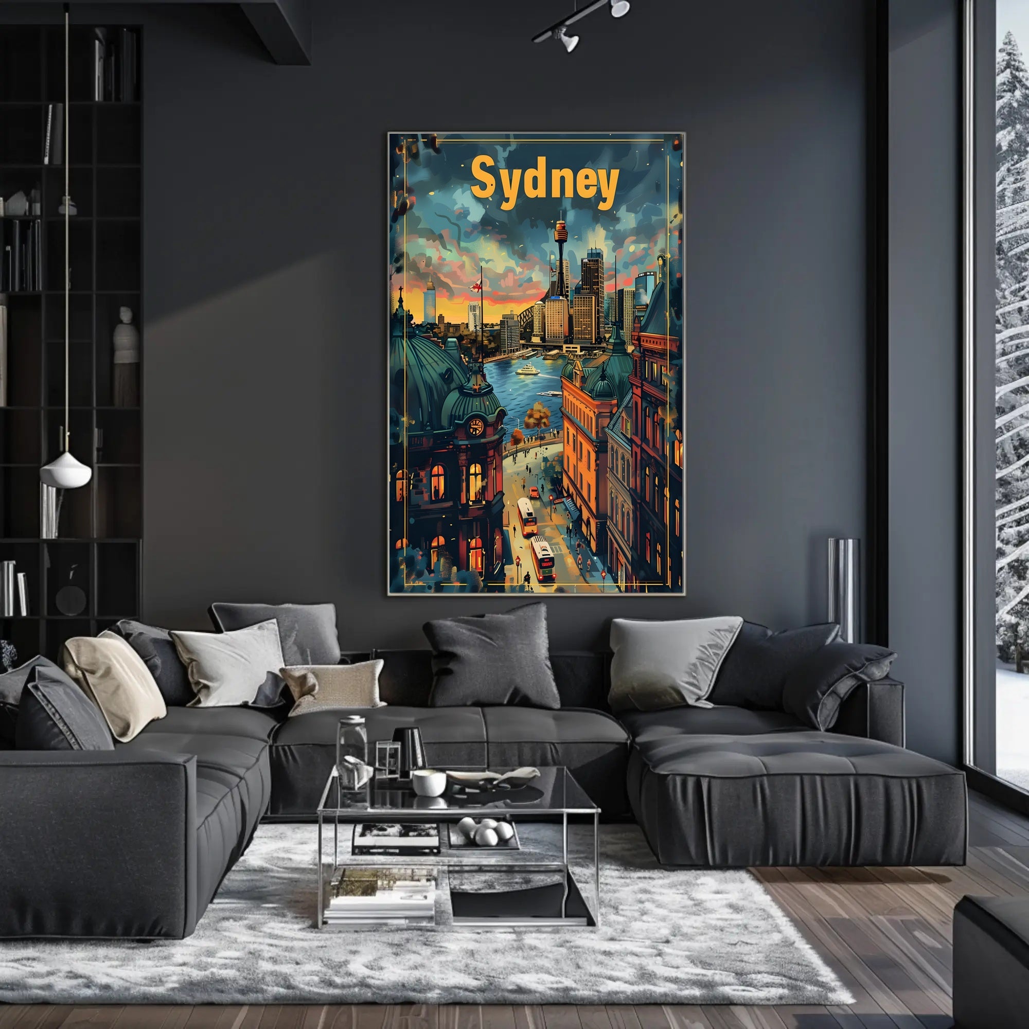 Sydney Skyline Sunset: Vibrant Urban or Cityscape Poster