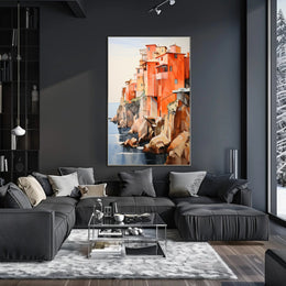 Coastal Cliffside Homes Poster