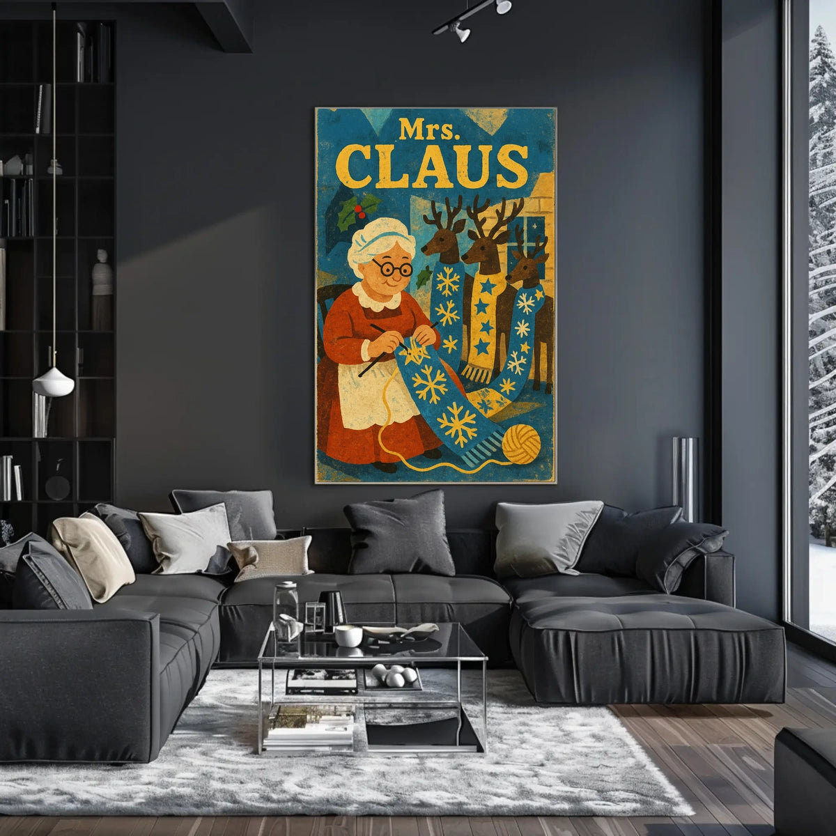 Mrs. Claus And Her Reindeer Poster