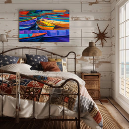 Vibrant Boats Poster