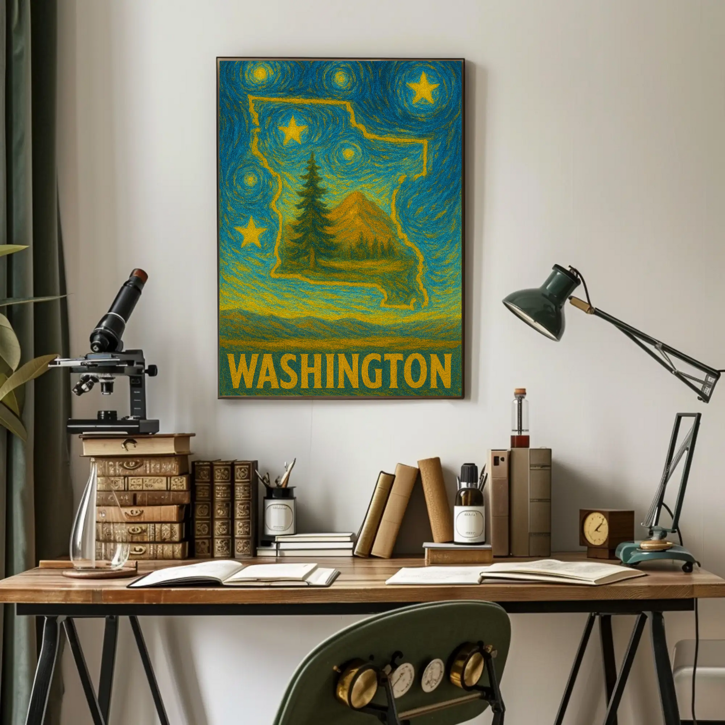Washington Starry Night Poster