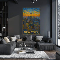 New York City Skyline Poster Wall Art for Home 18x24