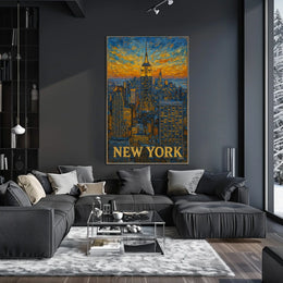 New York City Skyline Poster Wall Art for Home 18x24