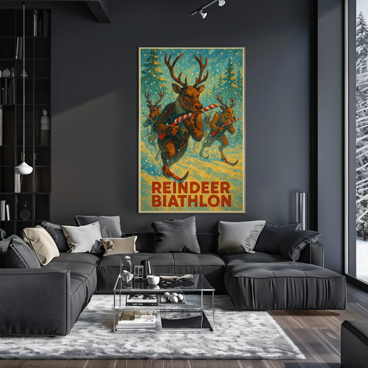 Reindeer Biathlon Poster